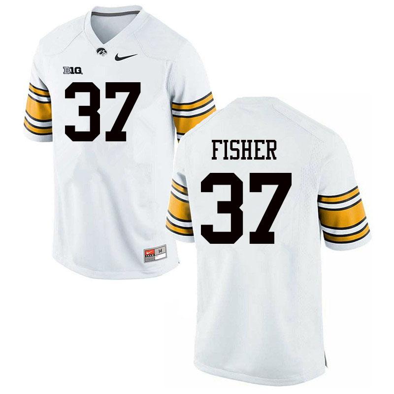 Men #37 Kyler Fisher Iowa Hawkeyes College Football Jerseys Sale-White - Click Image to Close